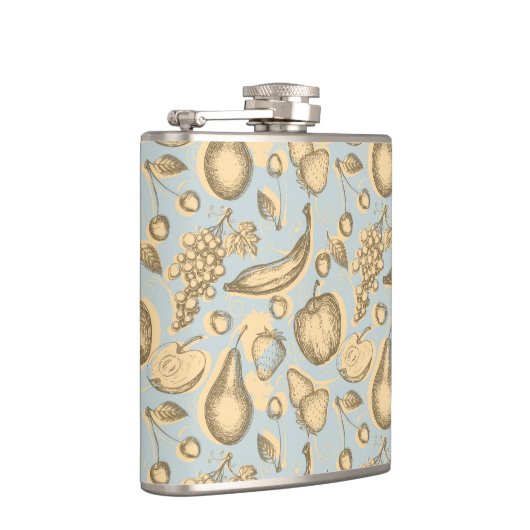 Vintages Fruchtmuster Flachmann (Rechts)