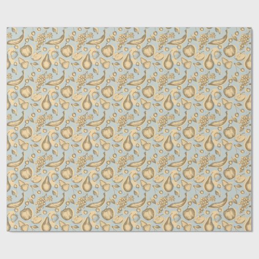 Vintages Fruchtmuster Geschenkpapier (Flach)