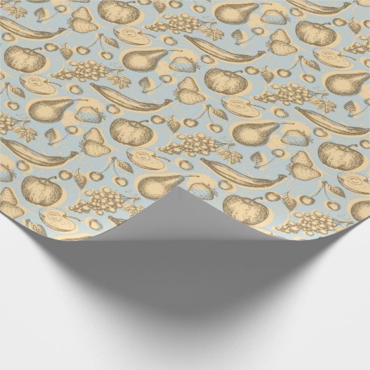 Vintages Fruchtmuster Geschenkpapier (Ecke)