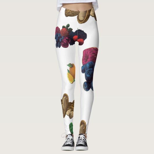 Vintages Fruchtmuster Leggings (Vorderseite)