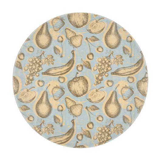 Vintages Fruchtmuster Schneidebrett (Vorderseite)