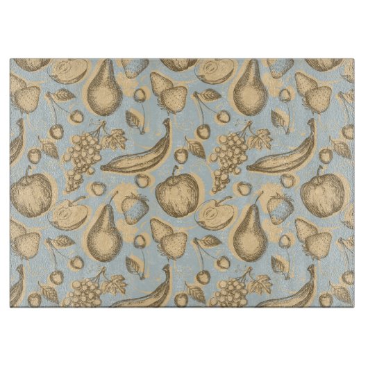 Vintages Fruchtmuster Schneidebrett (Vorderseite)