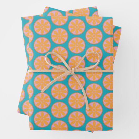 Vintages Fruchtmuster-Umhüllungspapier Geschenkpapier Set (Beispiel)