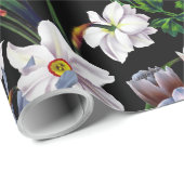 Vintages Frühlings-Blumen-Muster Geschenkpapier (Rolleneckpunkt)