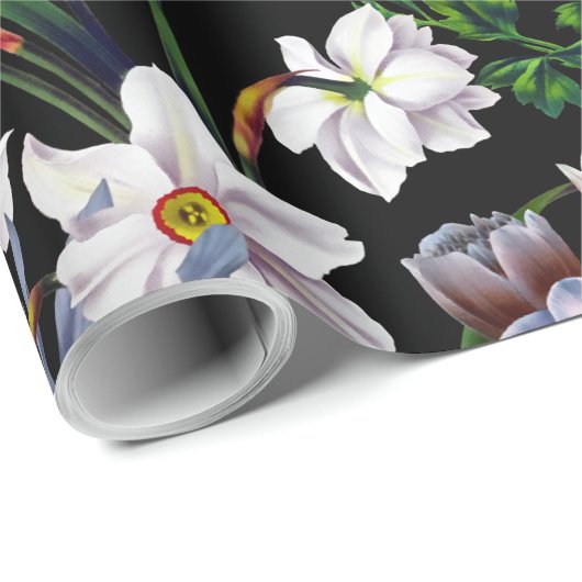 Vintages Frühlings-Blumen-Muster Geschenkpapier (Rolleneckpunkt)