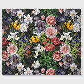 Vintages Frühlings-Blumen-Muster Geschenkpapier (Flach)