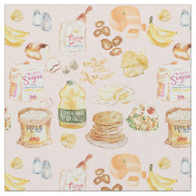 Vintages Frühstück, Aquarellmuster - Mehl, Brot