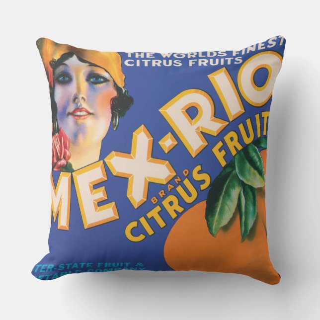 Vintages FRUIT BOX-Kissen Kissen Für Draußen (Vorderseite)