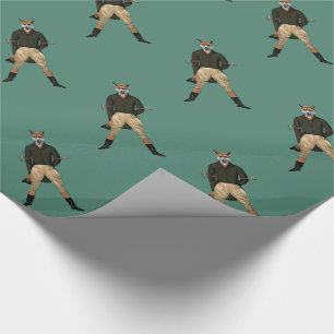 Vintages Fuchs-Jagdpapier Geschenkpapier