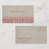 Vintages Füllfederhalter-Spitzen-Rosa Visitenkarte (Vorne/Hinten)