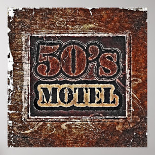 Vintages Fünfzigerjahre Motel - Plakat