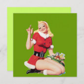 Vintages Fünfzigerjahre Pinup-Mädchen Einladung (Vorne/Hinten)