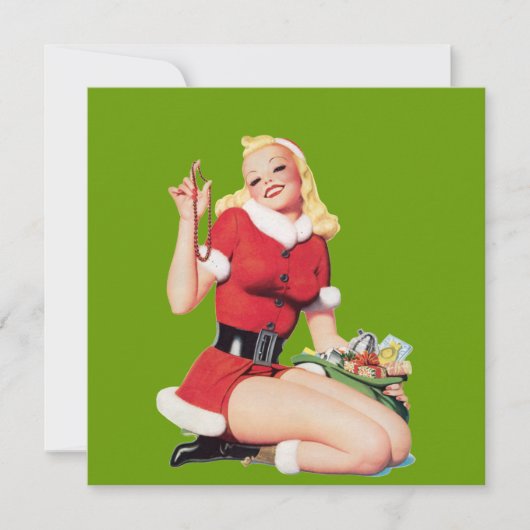 Vintages Fünfzigerjahre Pinup-Mädchen Einladung (Vorderseite)
