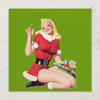 Vintages Fünfzigerjahre Pinup-Mädchen Einladung