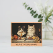 Vintages Funny Happy Thanksgiving Katzen Postkarte (Stehend Vorderseite)