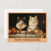 Vintages Funny Happy Thanksgiving Katzen Postkarte (Vorne/Hinten)