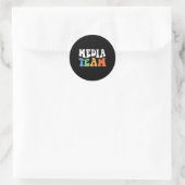 Vintages Funny Retro Media Team Runder Aufkleber (Tasche)