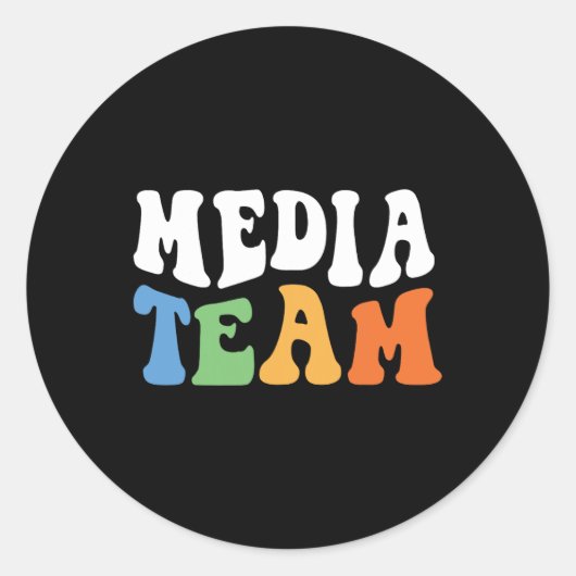 Vintages Funny Retro Media Team Runder Aufkleber (Vorderseite)