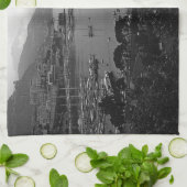 Vintages Fürstentum Monaco Der Hafen Geschirrtuch (Gefaltet)