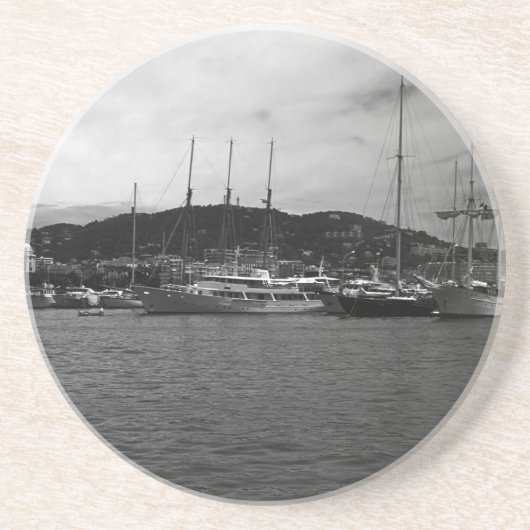 Vintages Fürstentum Monaco Der Hafen Getränkeuntersetzer (Vorne)