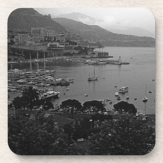 Vintages Fürstentum Monaco Der Hafen Getränkeuntersetzer (Vorderseite)