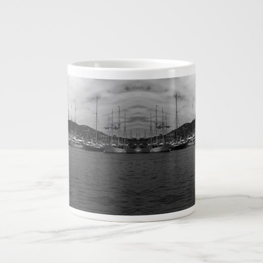 Vintages Fürstentum Monaco Der Hafen Jumbo-Tasse (Vorderseite)
