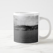 Vintages Fürstentum Monaco Der Hafen Jumbo-Tasse (Rechts)