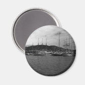 Vintages Fürstentum Monaco Der Hafen Magnet (Vorderseite/Rückseite)