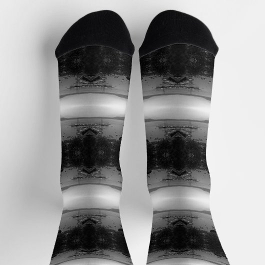 Vintages Fürstentum Monaco Der Hafen Socken (Oben)