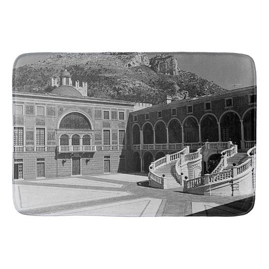 Vintages Fürstentum Monaco Palast Hof Badematte (Vorderseite)
