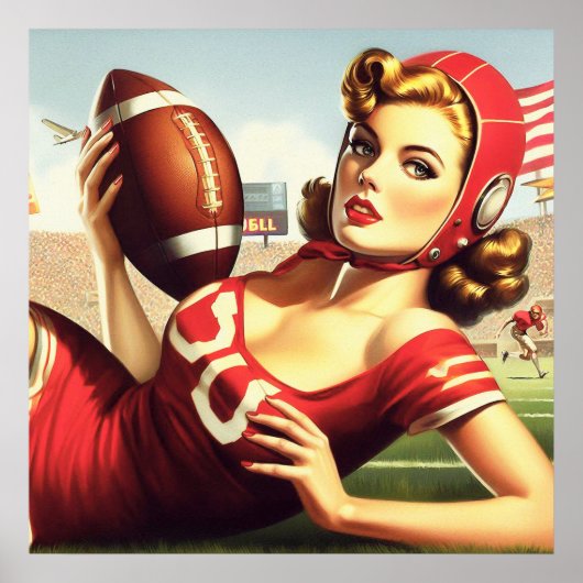 Vintages Fußballmädchen Poster (Vorne)