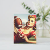 Vintages Fußballmädchen Postkarte (Stehend Vorderseite)