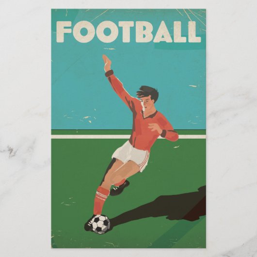 Vintages Fußballplakat Briefpapier (Vorderseite)