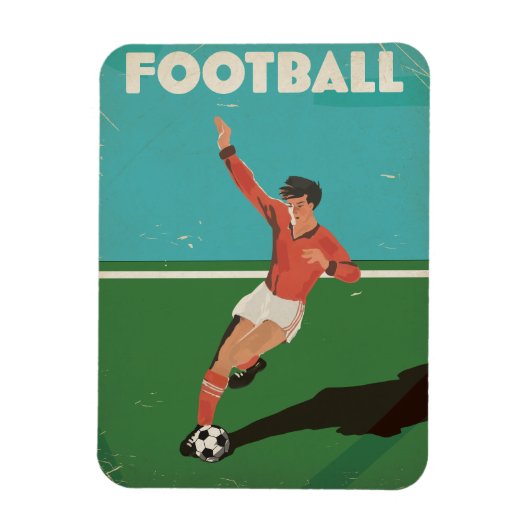 Vintages Fußballplakat Magnet (Vertikal)