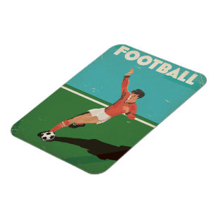 Vintages Fußballplakat Magnet