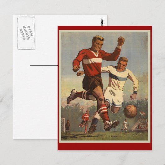 Vintages Fußballposter Postkarte (Vorne/Hinten)