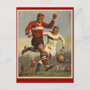 Vintages Fußballposter Postkarte