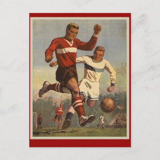 Vintages Fußballposter Postkarte