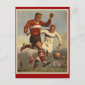Vintages Fußballposter Postkarte (Vorderseite)