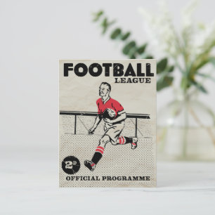 Vintages Fußballprogramm Feiertagspostkarte