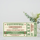 Vintages Fußballticket Einladung zum Geburtstag (Stehend Vorderseite)