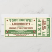 Vintages Fußballticket Einladung zum Geburtstag (Vorderseite)