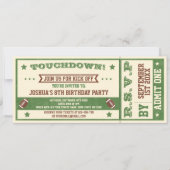 Vintages Fußballticket Einladung zum Geburtstag (Vorderseite)