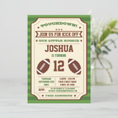 Vintages Fußballticket zum Geburtstag Einladung (Stehend Vorderseite)