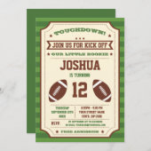 Vintages Fußballticket zum Geburtstag Einladung (Vorne/Hinten)