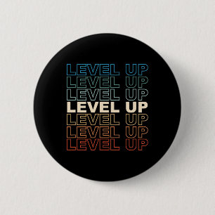 Vintages Gamer Level Up Video Game Lover Retro Gam Button