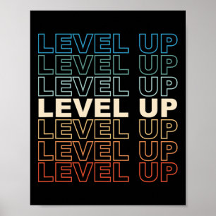 Vintages Gamer Level Up Video Game Lover Retro Gam Poster