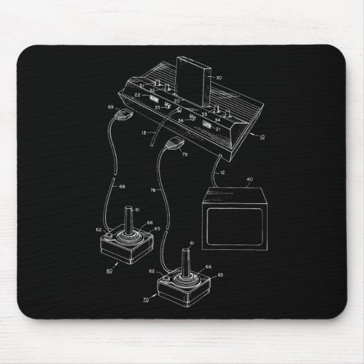 Vintages Gaming-Diagramm - Videospiel-Joystick-Con Mousepad (Vorne)
