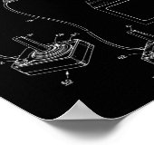 Vintages Gaming-Diagramm - Videospiel-Joystick-Con Poster (Ecke)