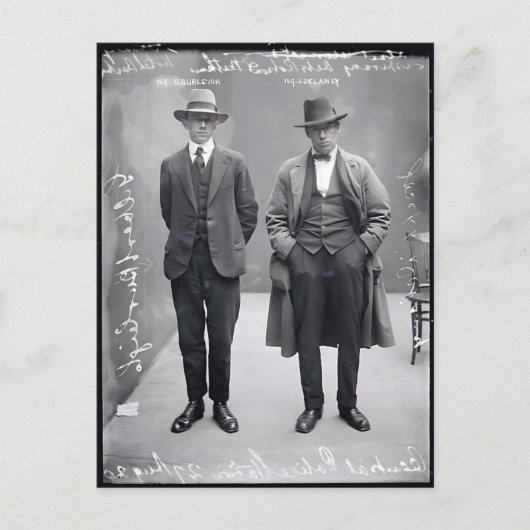 Vintages Gangster-Kriminalpolizei-Mugshot-Foto Postkarte (Vorderseite)